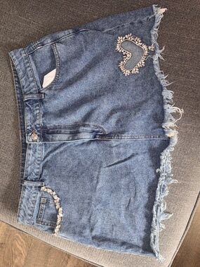 Jean Rhinestone Skirt